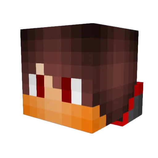 DaPurkss Minecraft avatar head, 3D render