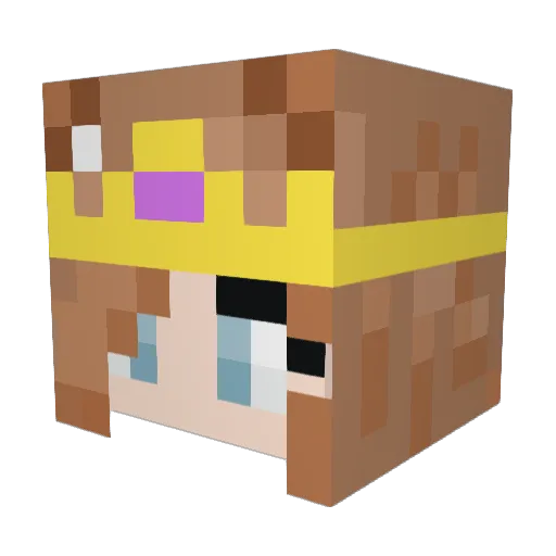 DaQueen62 Minecraft avatar head, 3D render