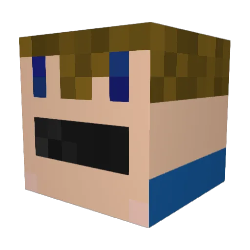 DaRealChannel Minecraft avatar head, 3D render