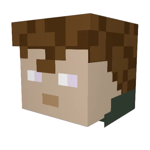 DaRealRock Minecraft avatar head, 3D render