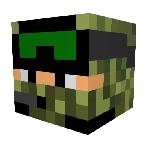 DaRedMonkey Minecraft avatar head, 3D render