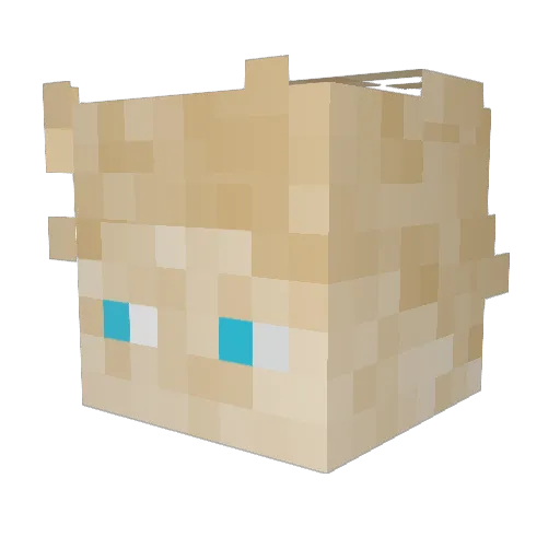 DaScheK Minecraft avatar head, 3D render