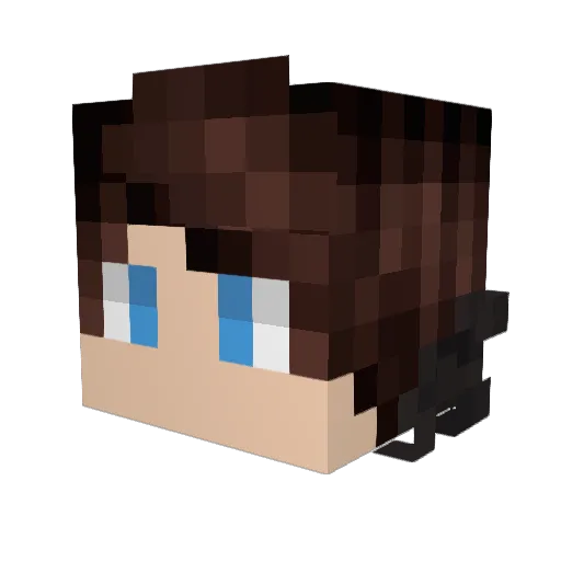 DaSeviii Minecraft avatar head, 3D render