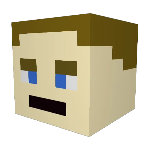 DaTemmie Minecraft avatar head, 3D render