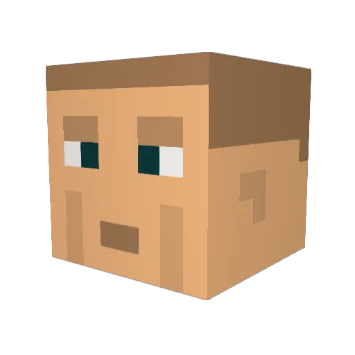 DaThickness15 Minecraft avatar head, 3D render