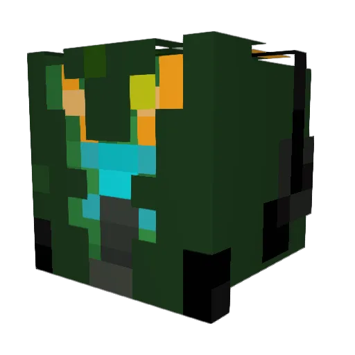 DaTrueDarkness Minecraft avatar head, 3D render