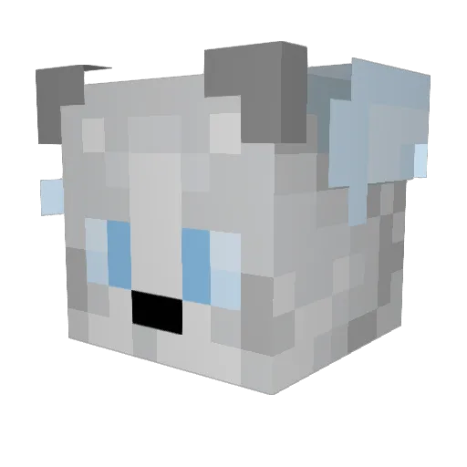 DaW0lf66 Minecraft avatar head, 3D render