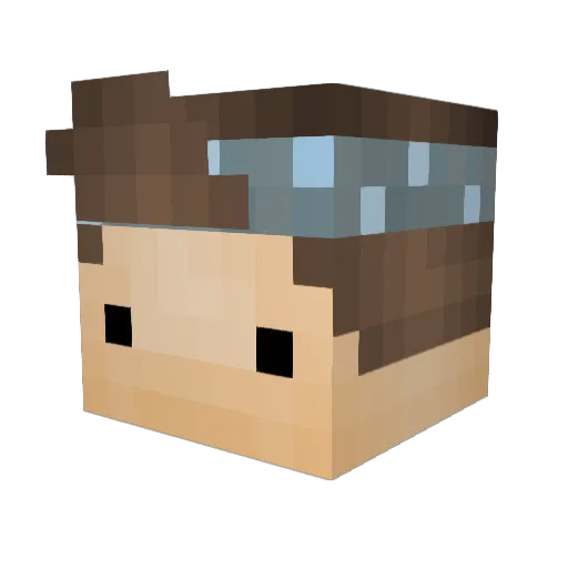 DaWinho Minecraft avatar head, 3D render