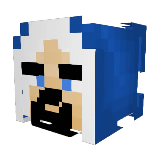 DaWizad Minecraft avatar head, 3D render