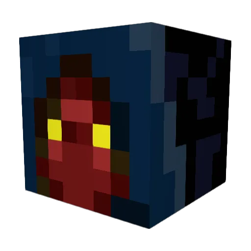 DaWizards Minecraft avatar head, 3D render