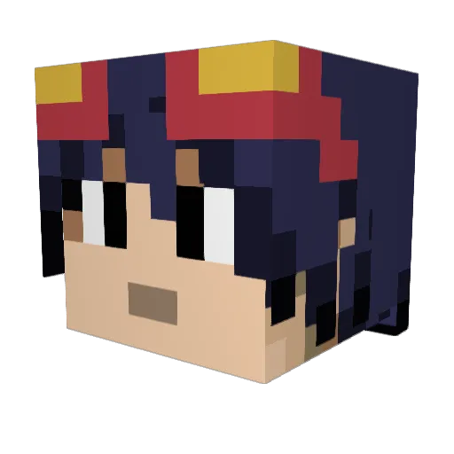 DaWuit Minecraft avatar head, 3D render