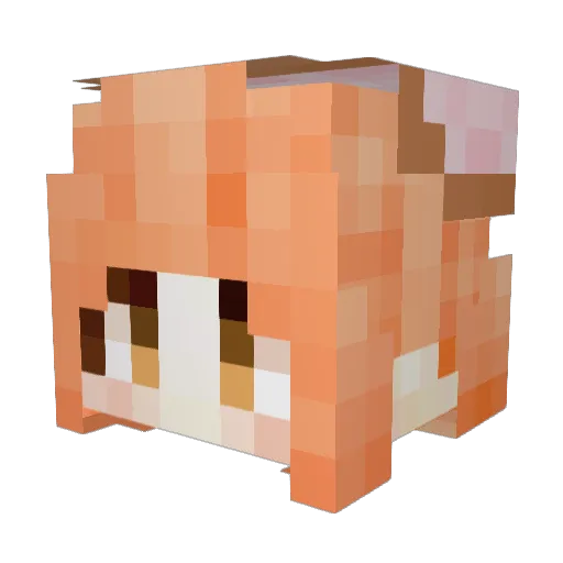 Da_A Minecraft avatar head, 3D render