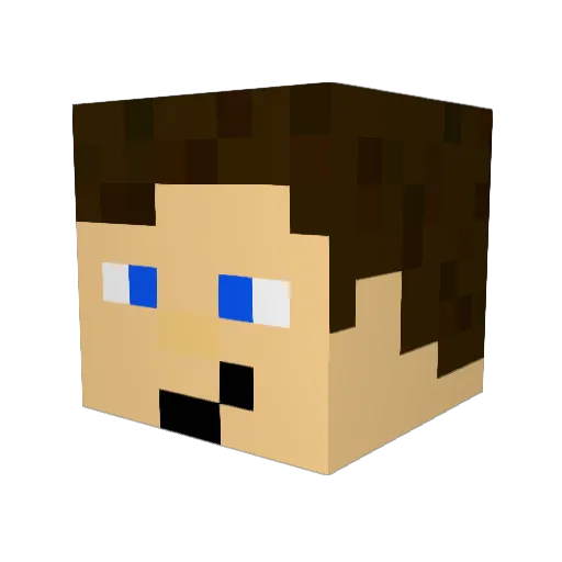 Da_Magician Minecraft avatar head, 3D render