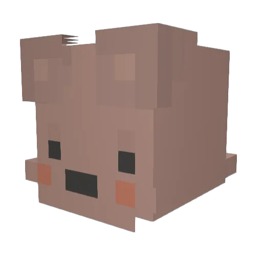 Da_Naa Minecraft avatar head, 3D render