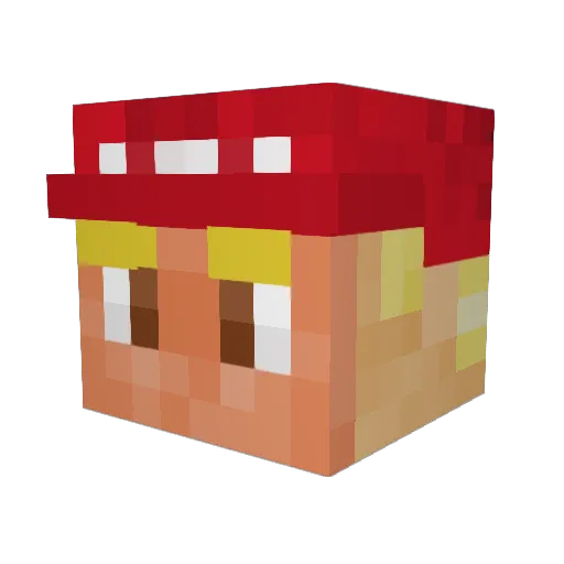 Da_Raku Minecraft avatar head, 3D render