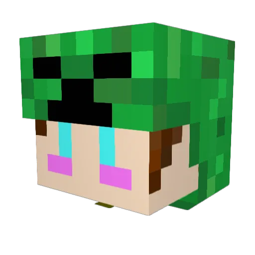 Da_niyu Minecraft avatar head, 3D render