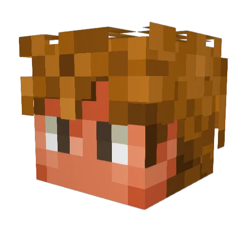 Da_zui_peng Minecraft avatar head, 3D render