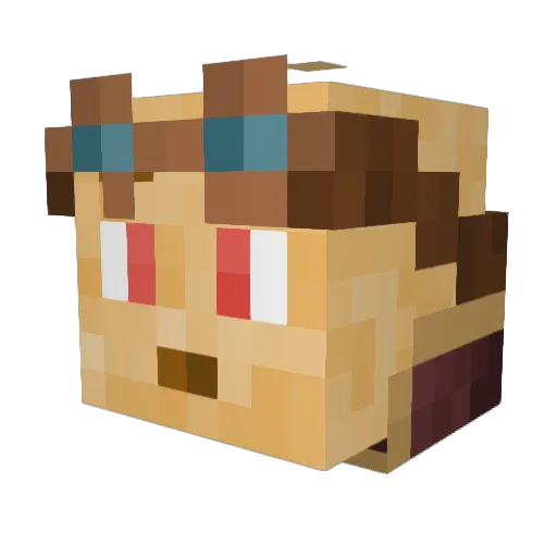 Daamaan Minecraft avatar head, 3D render
