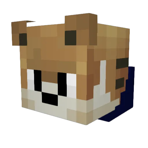 Daamy Minecraft avatar head, 3D render