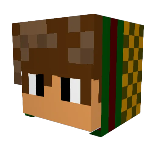 Daanyoo Minecraft avatar head, 3D render