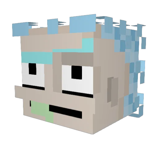 Daarrkkoo Minecraft avatar head, 3D render