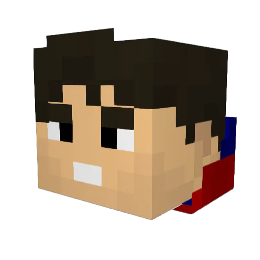Daaza Minecraft avatar head, 3D render