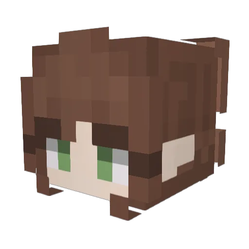Daazai_ Minecraft avatar head, 3D render