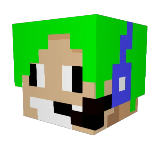Dabaijiang Minecraft avatar head, 3D render