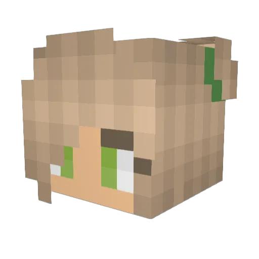 Dabananagirl Minecraft avatar head, 3D render