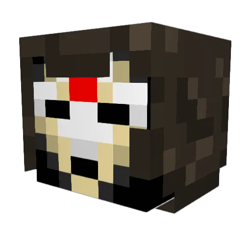 Dabate Minecraft avatar head, 3D render