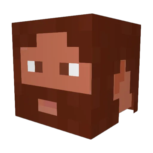 DabeCrockett Minecraft avatar head, 3D render