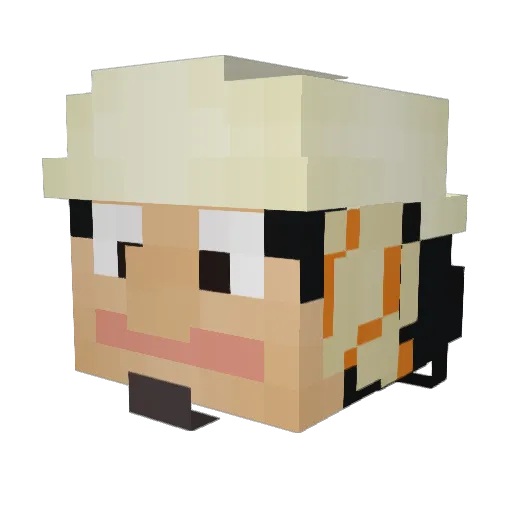 Dabre Minecraft avatar head, 3D render