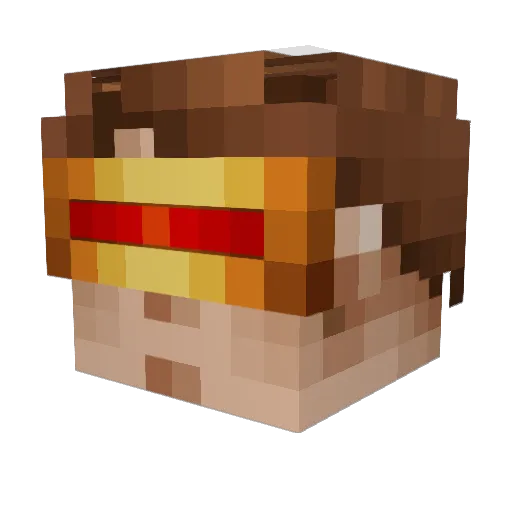 DacAlx Minecraft avatar head, 3D render