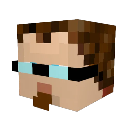 Dacard Minecraft avatar head, 3D render