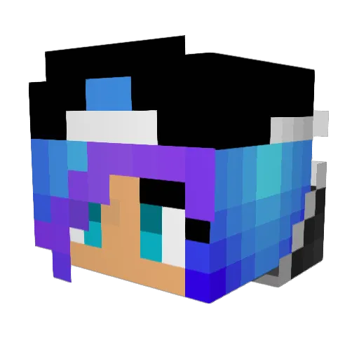Daceren Minecraft avatar head, 3D render