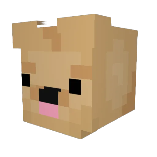 Dachshund_21 Minecraft avatar head, 3D render