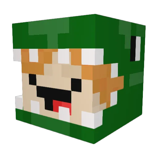 Daciv Minecraft avatar head, 3D render
