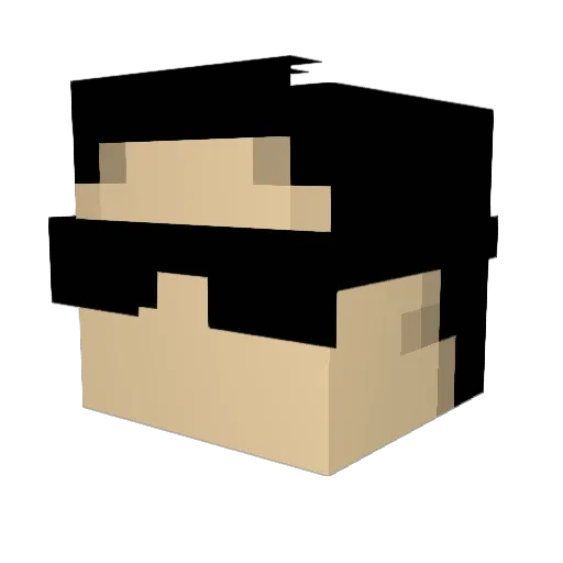 Dacous Minecraft avatar head, 3D render