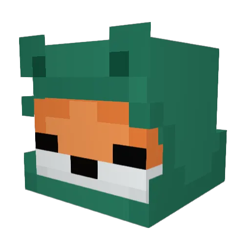 Dactoggled Minecraft avatar head, 3D render