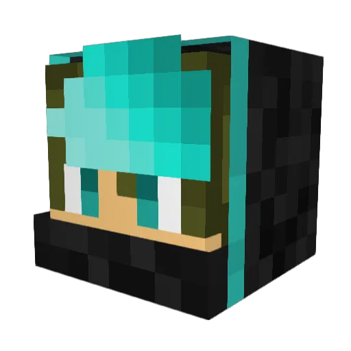 Dacttt Minecraft avatar head, 3D render