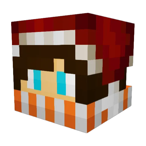 Daday Minecraft avatar head, 3D render