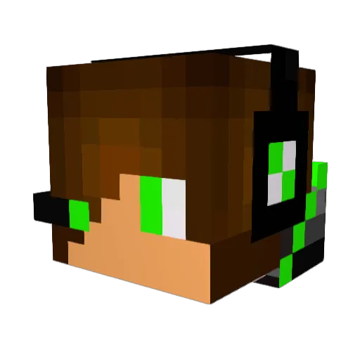 Daddderio Minecraft avatar head, 3D render