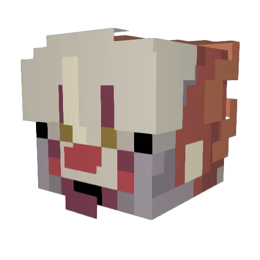 Daddele Minecraft avatar head, 3D render