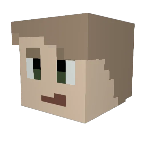 Daddelmichel Minecraft avatar head, 3D render
