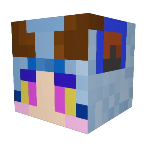DaddiNagi Minecraft avatar head, 3D render