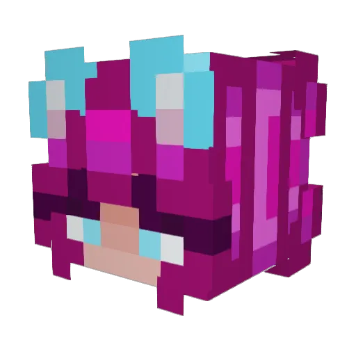 DaddiesKitten Minecraft avatar head, 3D render