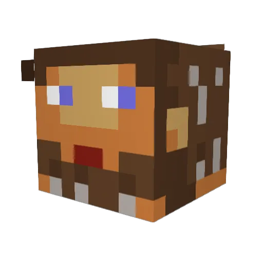 Daddsr Minecraft avatar head, 3D render