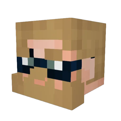 DaddyG33k Minecraft avatar head, 3D render