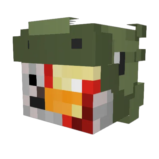 DaddyGrug Minecraft avatar head, 3D render