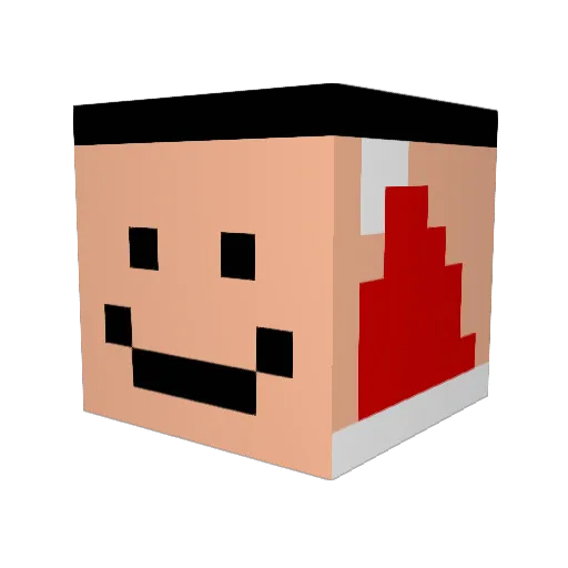 DaddyMerry Minecraft avatar head, 3D render